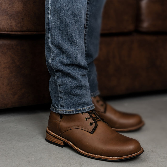 The Combat Boots Brown - Bota de cuero café para hombre | C&A Boots Ecuador H1252CRAV