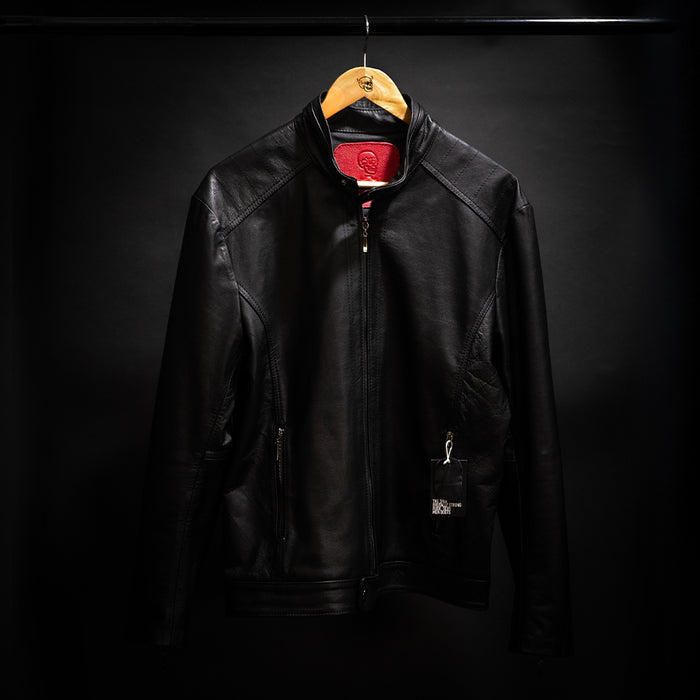 chaqueta de hombre de cuero Negra de la marca C&A Boots Quito Ecuador - vista frontal
