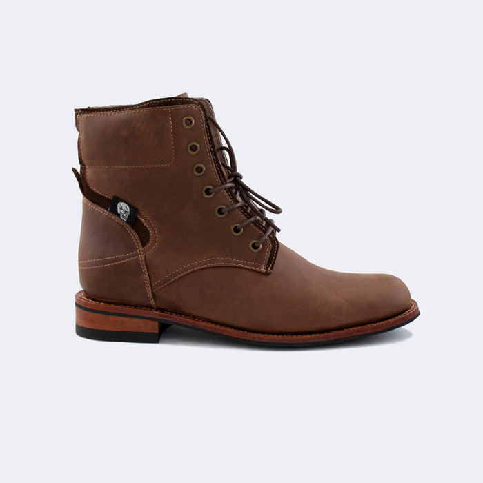 The Combat Boots Brown - Bota de cuero café para hombre | C&A Boots Ecuador H1252CRAV