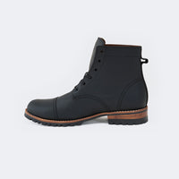 Bota de cuero negro Highwaystar H1271 C&A Boots Ecuador Vista Lateral lado interno
