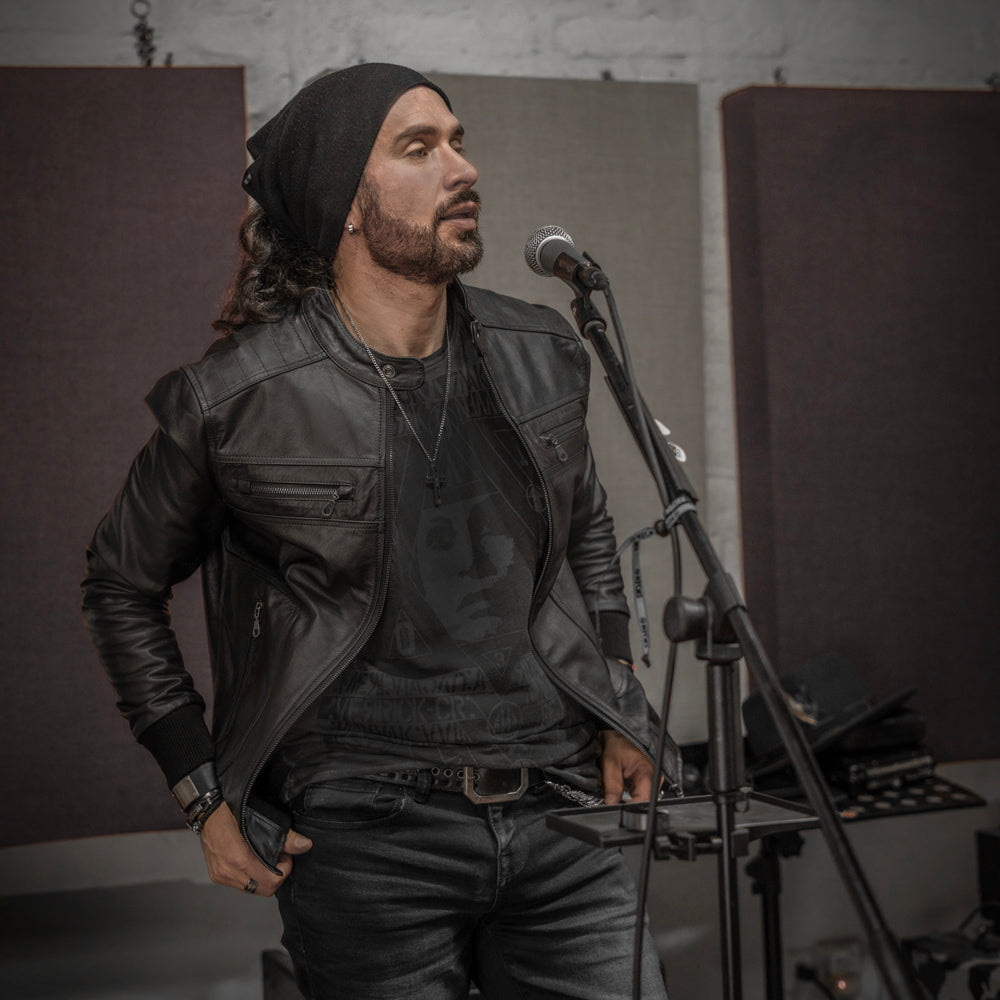 Z01 Nitro Burn Jacket – Chaqueta de cuero negra para hombre | C&A Boots Ecuador