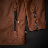 Phantom Jacket – Chaqueta de cuero Avellana para hombre | C&A Boots Ecuador Z03