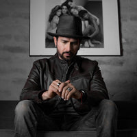 Z04 Hellfire Jacket Brown - Chaqueta de cuero para Hombre - C&A Boots