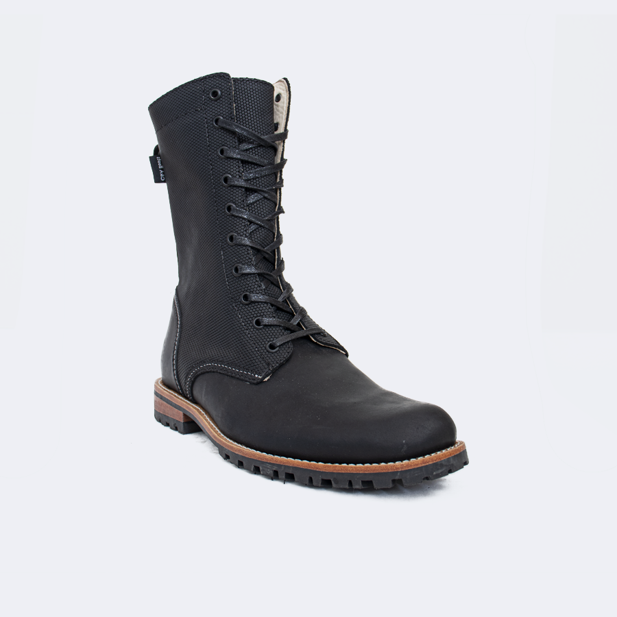 Space Soldier Boot! Dark Division Bota de cuero negra para